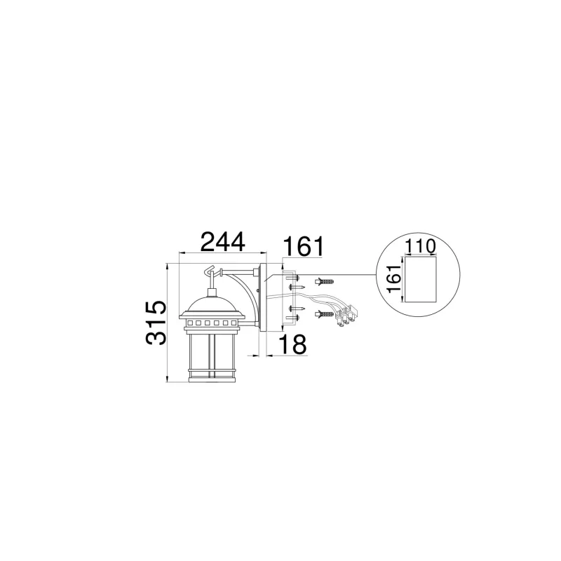 Aplica Exterior Salamanca Maytoni E27, Maro, O031WL-01BR, Germania