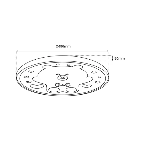 Plafoniera Copii Bear ML0247 Milagro LED, Roz, Polonia