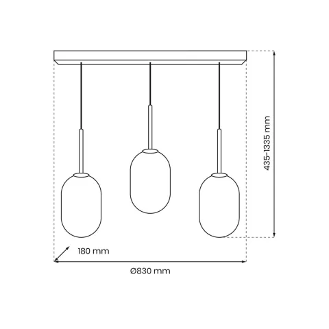 Suspensie Alias ML0316 Milagro E14, Auriu, Polonia