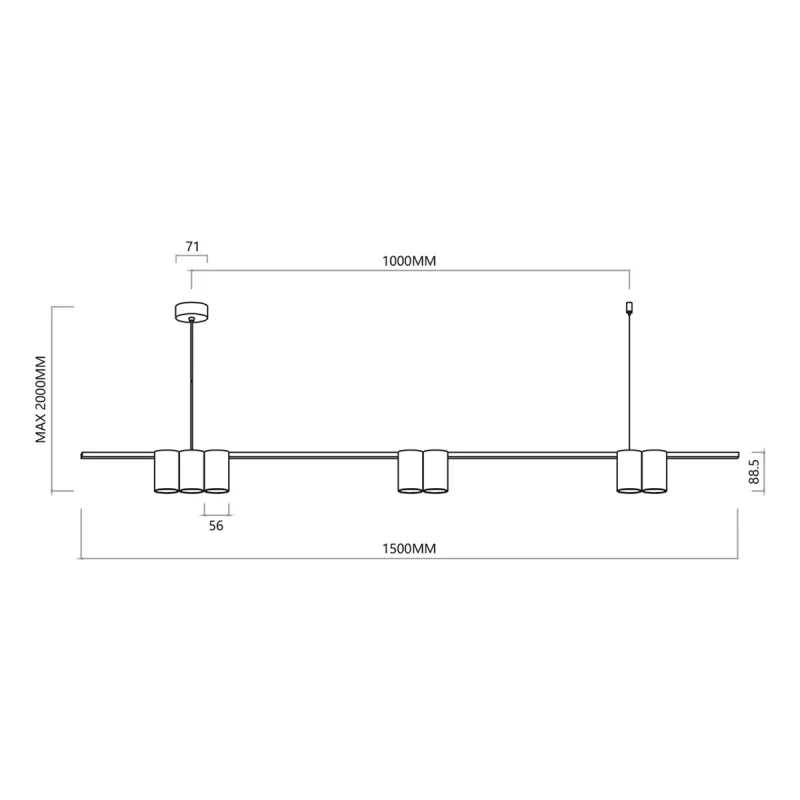 Suspensie Genesis ML0371 Milagro GU10, Alb, Polonia