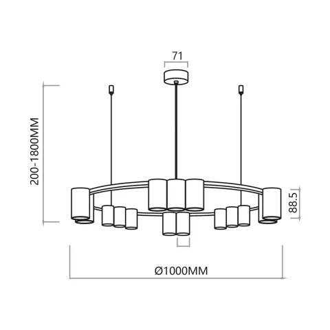 Suspensie Genesis ML0376 Milagro GU10, Negru, Polonia