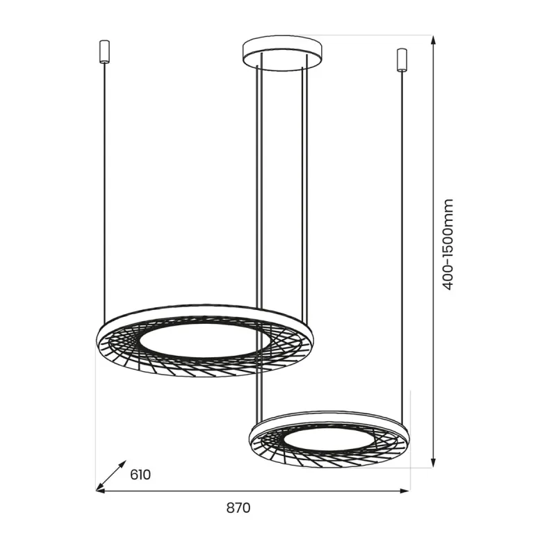 Suspensie Nest ML0525 Milagro LED, Negru, Polonia