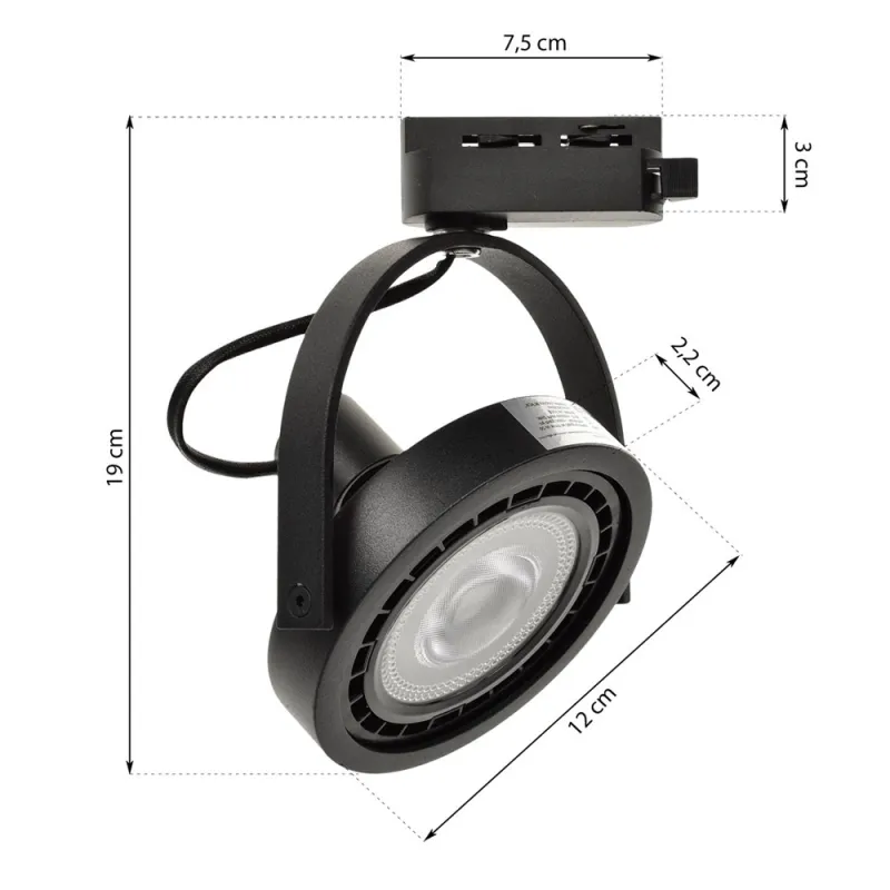 Lustra Spot Milagro Ar111, Negru, ML7912, Polonia