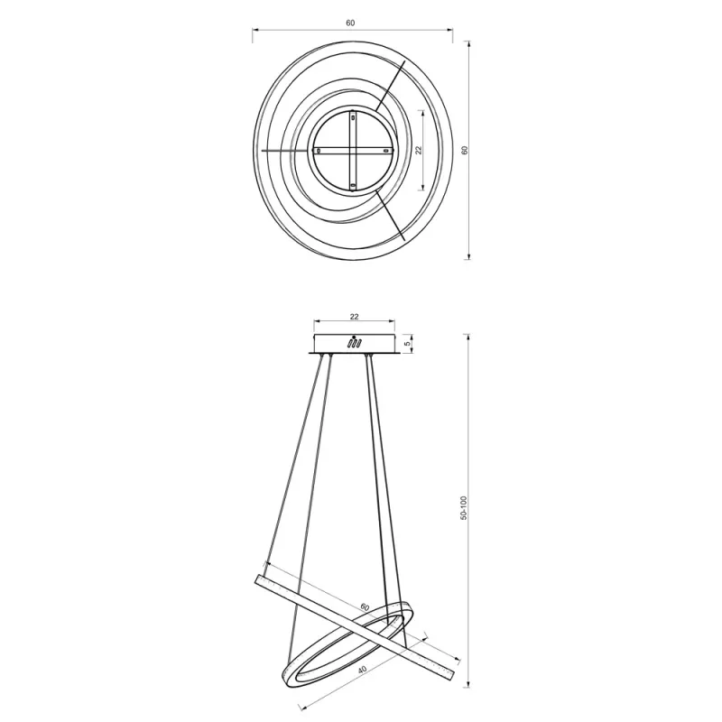 Suspensie Galaxia Milagro Led, Negru, ML8422, Polonia