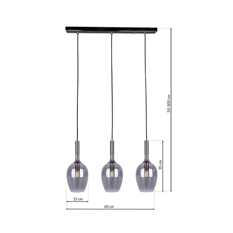 Suspensie Lugano Milagro E14, Negru, ML8814, Polonia
