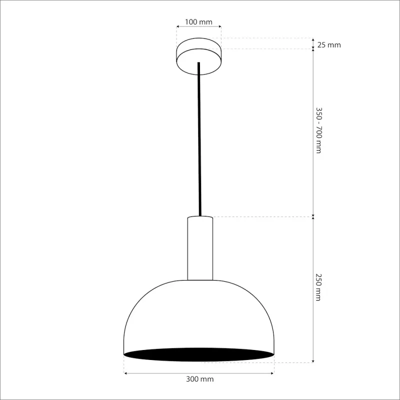 Pendul MLP1553 Milagro, Modern, E27, Negru