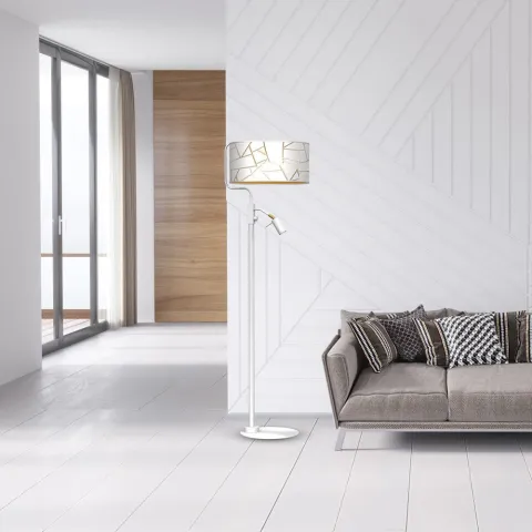Lampadar Ziggy Milagro E27+Minigu10, Alb, MLP7571 Polonia