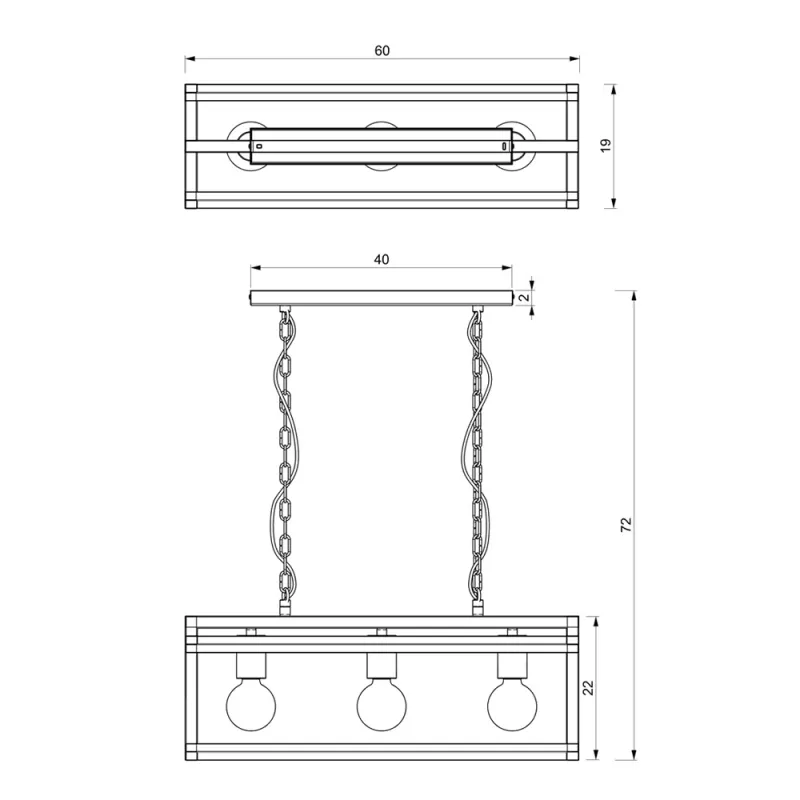 Suspensie Arnold Milagro E27, Negru, MLP8563, Polonia