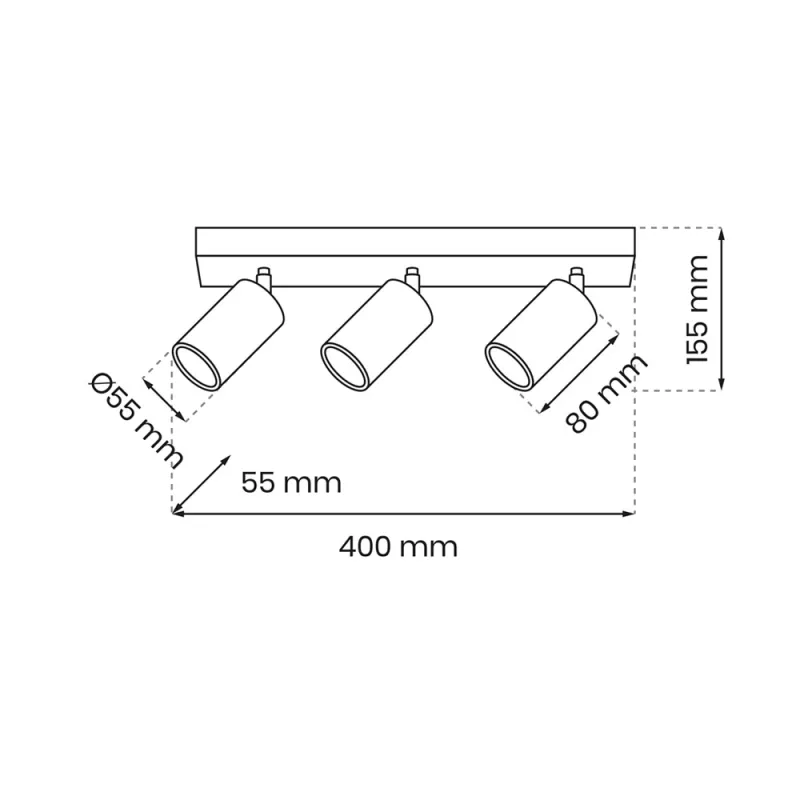 Lustra Spot Hudson Milagro Gu10, Negru, MLP8796, Polonia