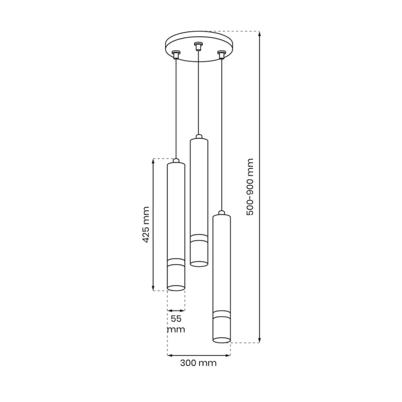 Suspensie Joker Milagro Gu10, Negru, MLP8918, Polonia