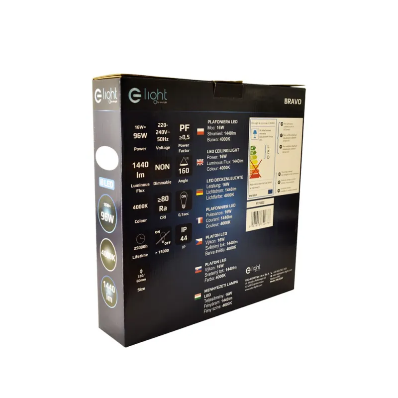 Plafoniera Baie BRAVO Milagro Modern, LED, Argintiu, ML4267, Polonia