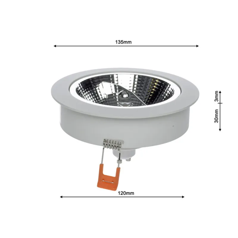 Downlight Circular Incastrat REDONDO Milagro Modern, AR111 GU10, Alb, ML5695, Polonia