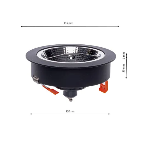 Downlight Circular Incastrat REDONDO Milagro Modern, AR111 GU10, Negru, ML5696, Polonia