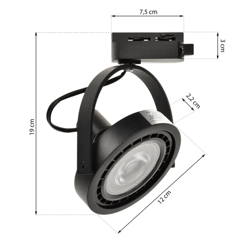 Downlight pe Sina LUGAR Milagro Modern, AR111 GU10, Negru, ML5702, Polonia