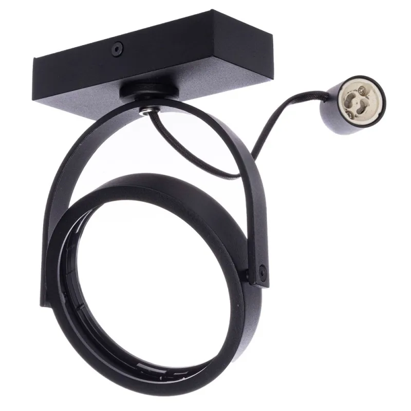 Downlight Aplicat Circular LUGAR Milagro Modern, AR111 GU10, Negru, ML5704, Polonia