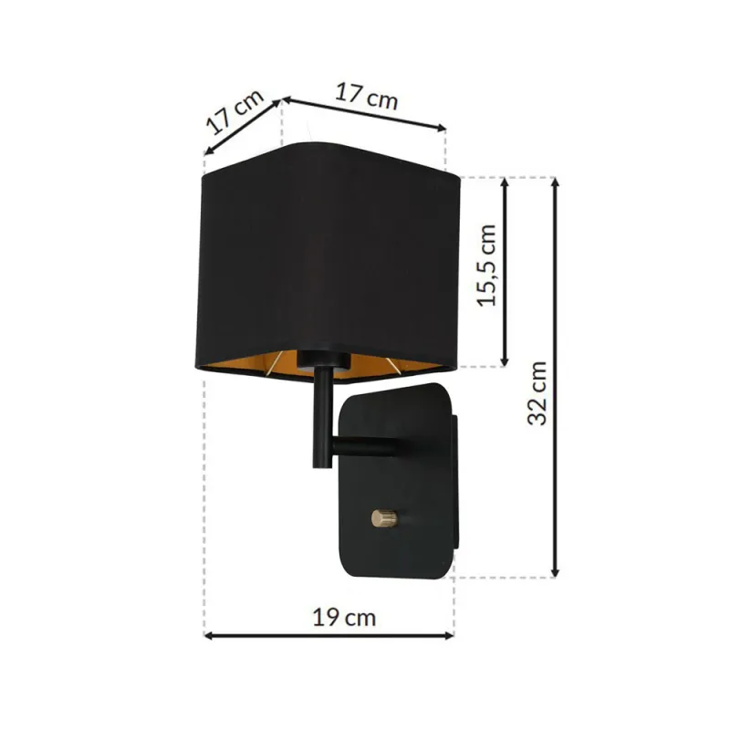 Aplica NAPOLI BLACK Milagro Modern, E27, Negru, ML6365, Polonia
