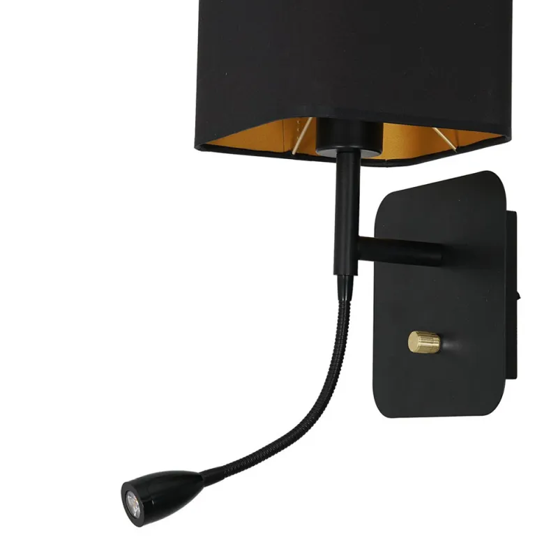 Aplica de Citit NAPOLI BLACK Milagro Modern, E27/Led, Negru, ML6366, Polonia
