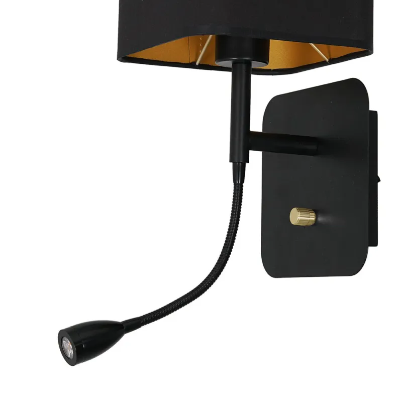 Aplica de Citit NAPOLI BLACK Milagro Modern, E27/Led, Negru, ML6366, Polonia