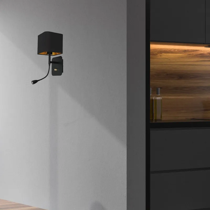 Aplica de Citit NAPOLI BLACK Milagro Modern, E27/Led, Negru, ML6366, Polonia
