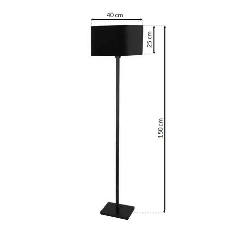 Lampadar NAPOLI BLACK Milagro Modern, E27, Negru, ML6370, Polonia