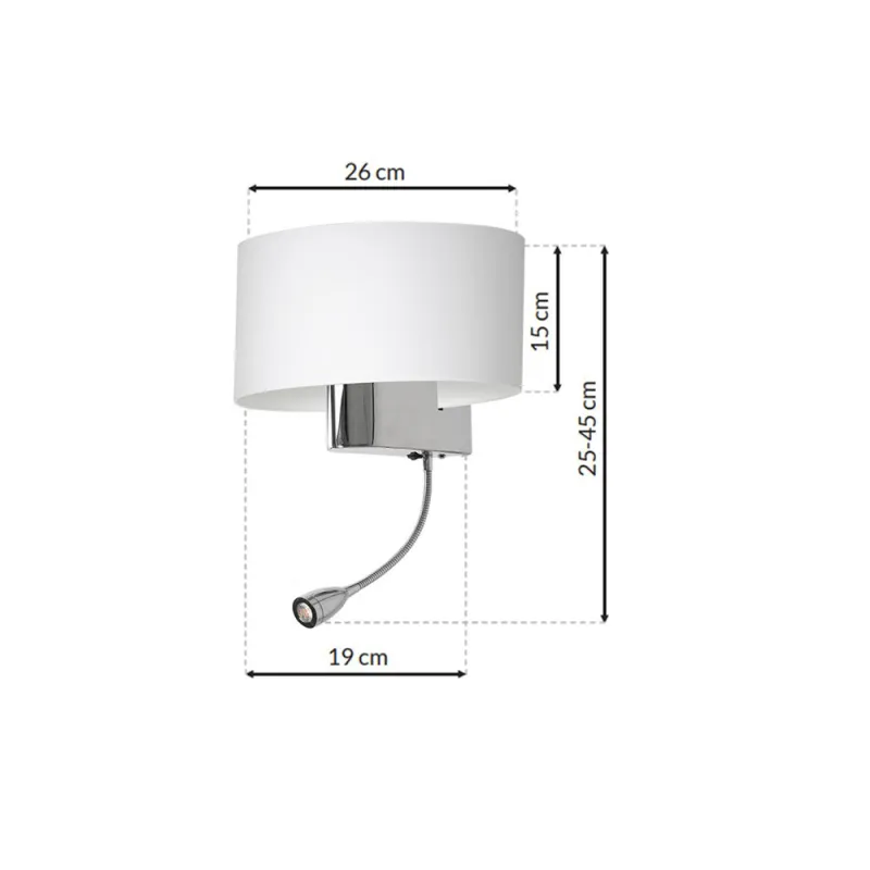 Aplica Citit CASINO WHITE Milagro Modern, E27/Led, Argintiu, ML6372, Polonia