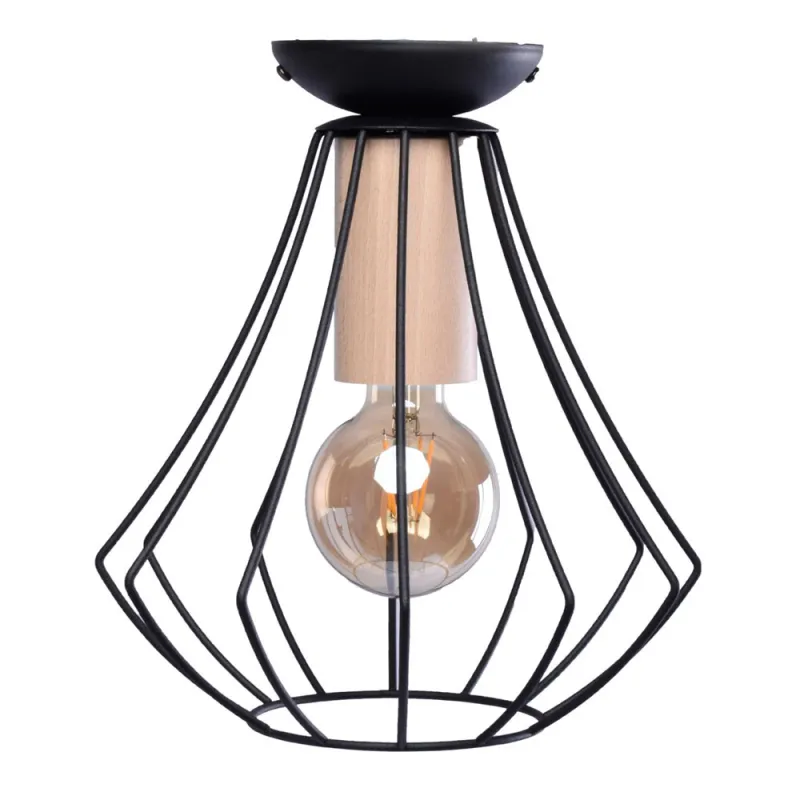 Plafoniera WILL BLACK Milagro Modern, E27, Natural/Negru, MLP4189, Polonia
