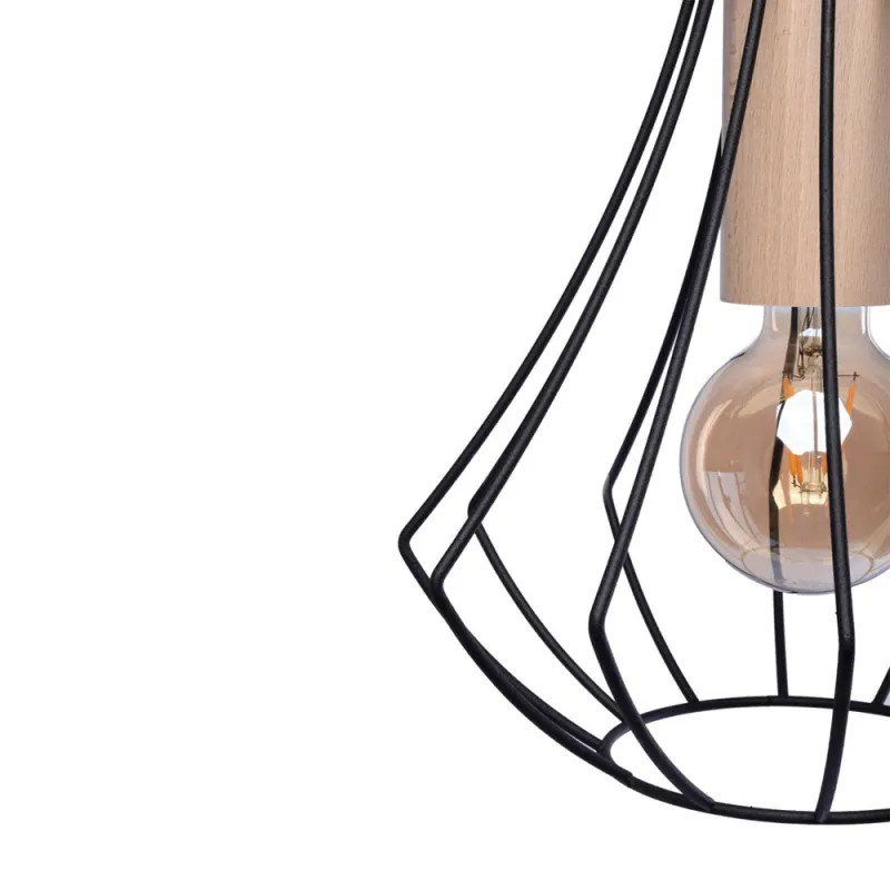 Plafoniera WILL BLACK Milagro Modern, E27, Natural/Negru, MLP4189, Polonia