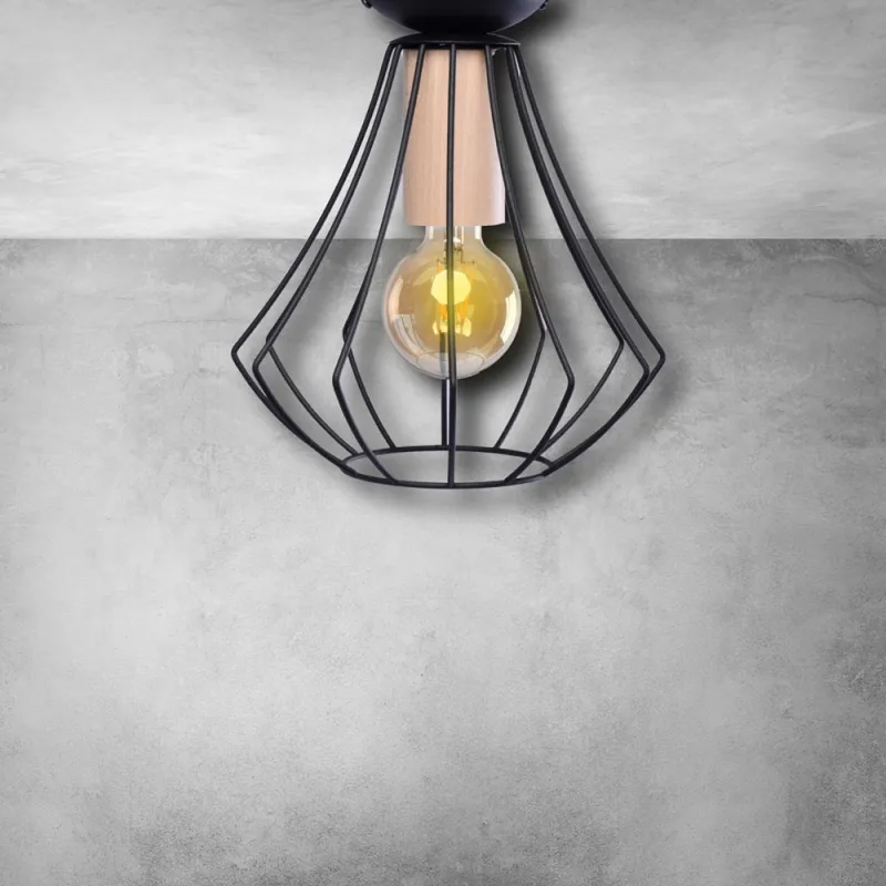 Plafoniera WILL BLACK Milagro Modern, E27, Natural/Negru, MLP4189, Polonia