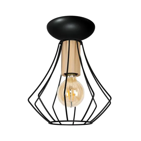 Plafoniera WILL BLACK Milagro Modern, E27, Natural/Negru, MLP4189, Polonia