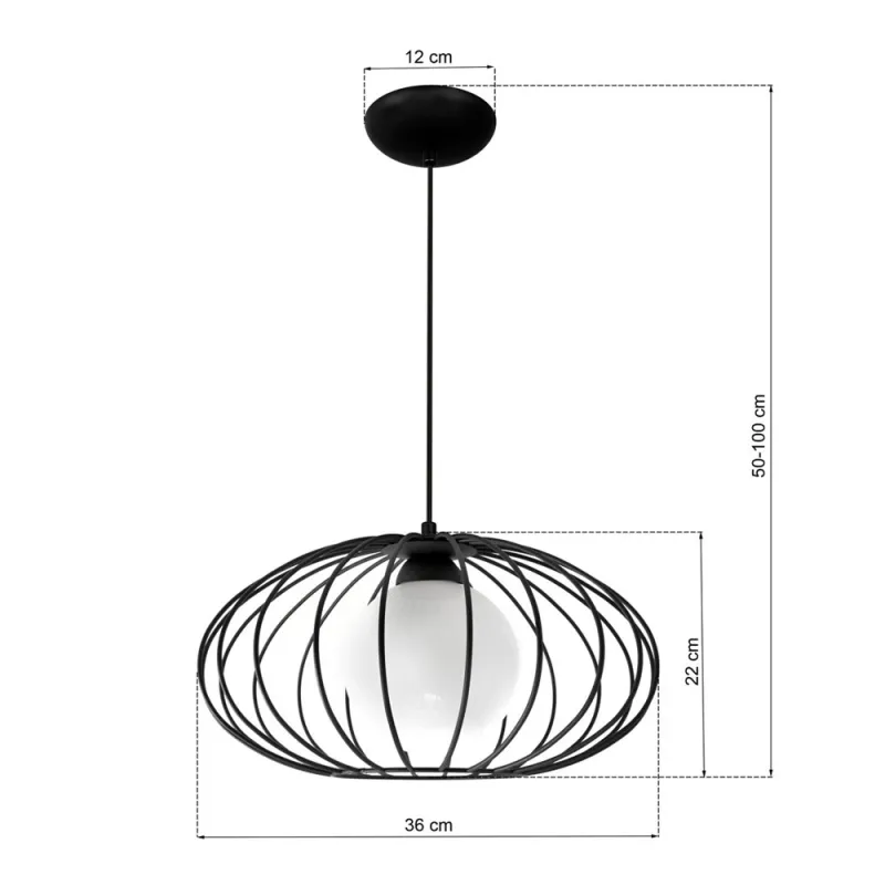 Pendul KRONOS BLACK Milagro Modern, E14, Negru, MLP4422, Polonia