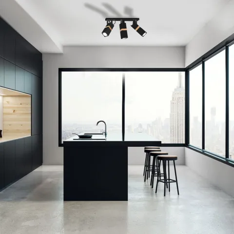 Lustra Plafon VIDAR BLACK Milagro Modern, GU10, Negru, MLP5402, Polonia