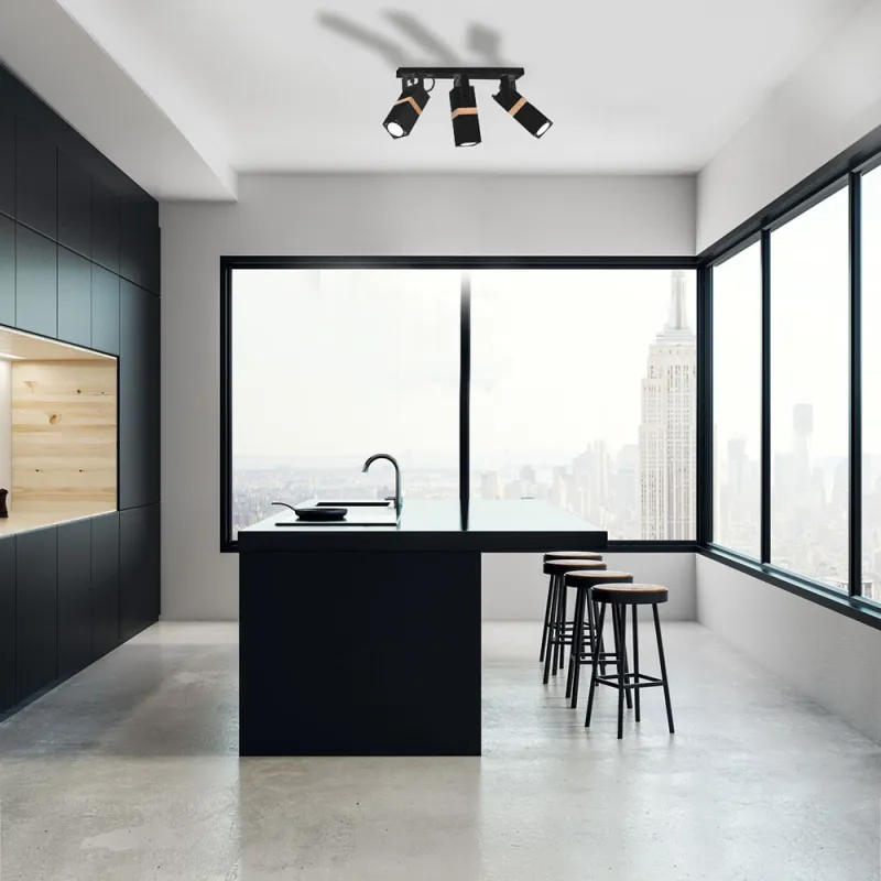 Lustra Plafon VIDAR BLACK Milagro Modern, GU10, Negru, MLP5402, Polonia