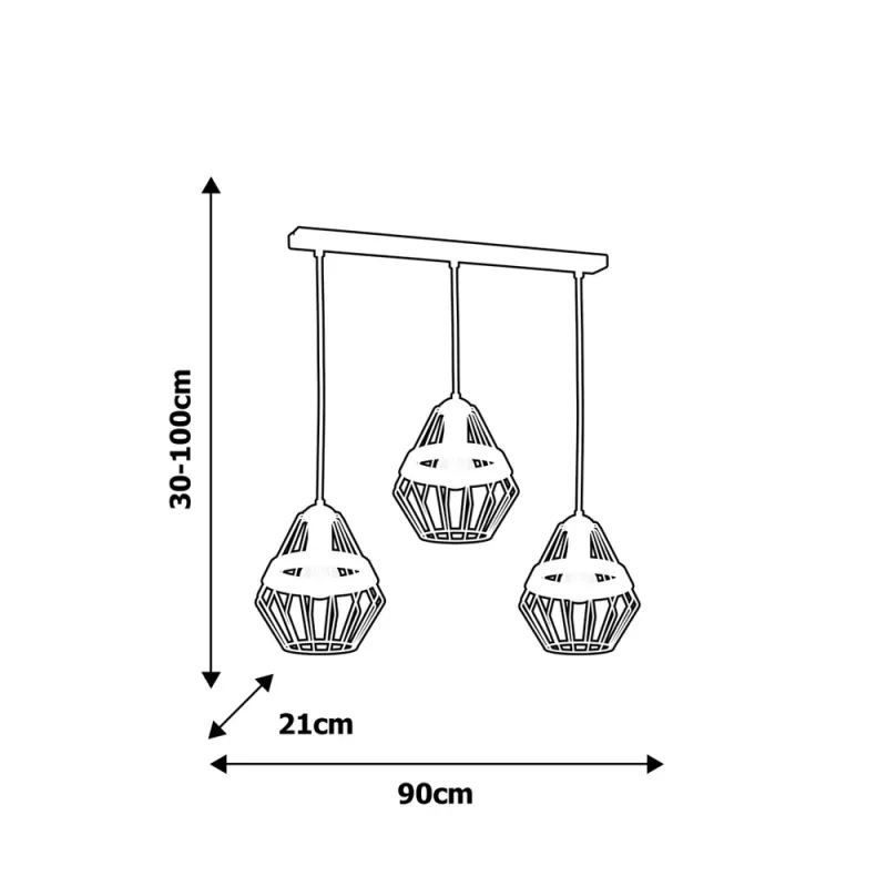 Suspensie CLIFF BLACK Milagro Modern, E27, Negru, MLP5525, Polonia