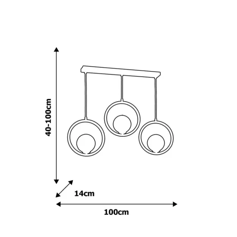 Suspensie BOSTON Milagro Modern, E14, Negru, MLP5594, Polonia