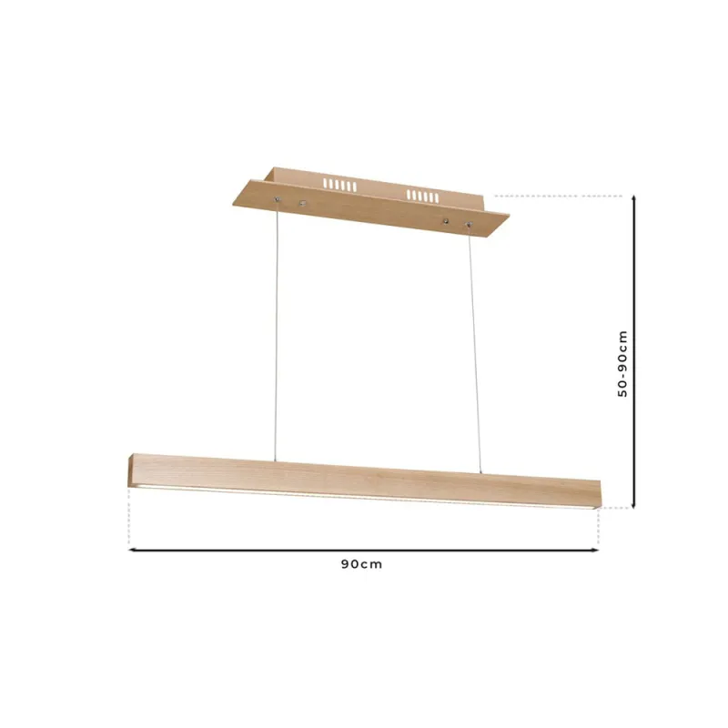 Suspensie TIMBER Milagro Modern, LED, Natural, MLP568, Polonia