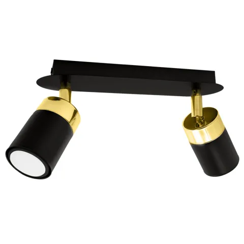 Lustra Plafon JOKER BLACK/GOLD Milagro Modern, GU10, Auriu/Negru, MLP6124, Polonia