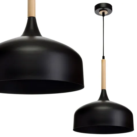Pendul TAYLOR Milagro Modern, E27, Negru/Natural, MLP6218, Polonia