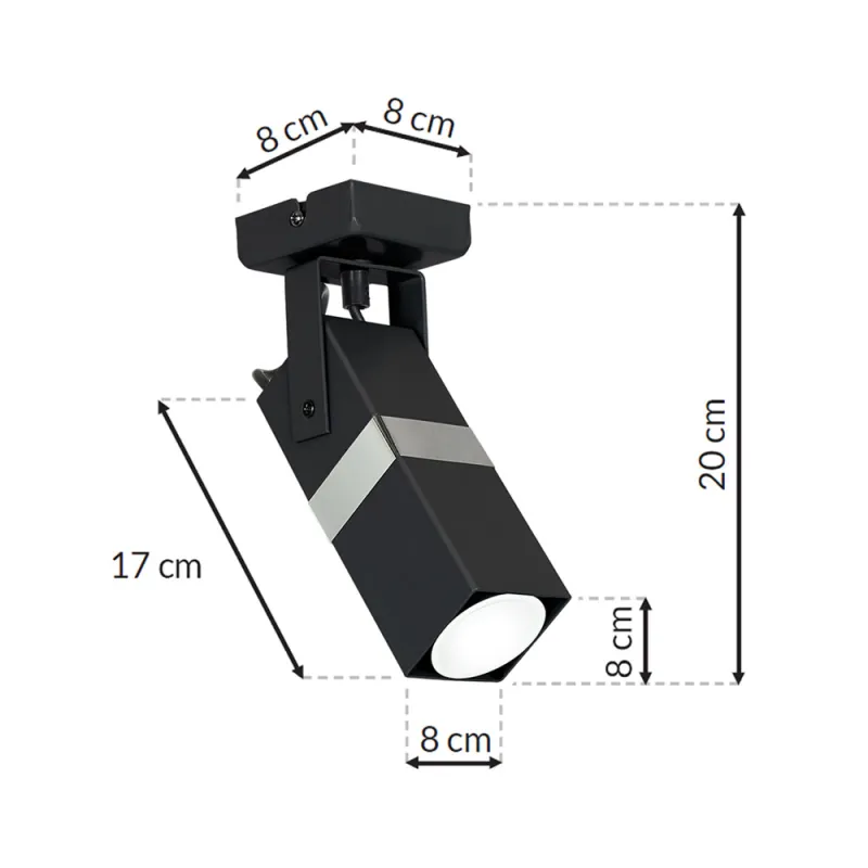 Lustra Plafon VIDAR Milagro Modern, GU10, Crom/Negru, MLP6285, Polonia