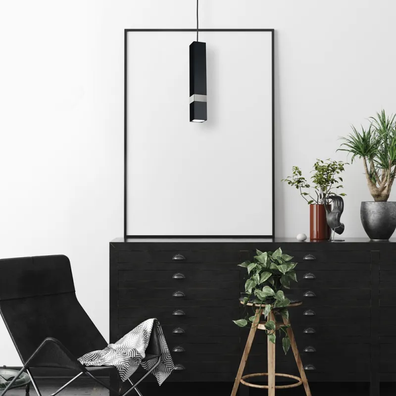 Pendul VIDAR Milagro Modern, GU10, Crom/Negru, MLP6287, Polonia