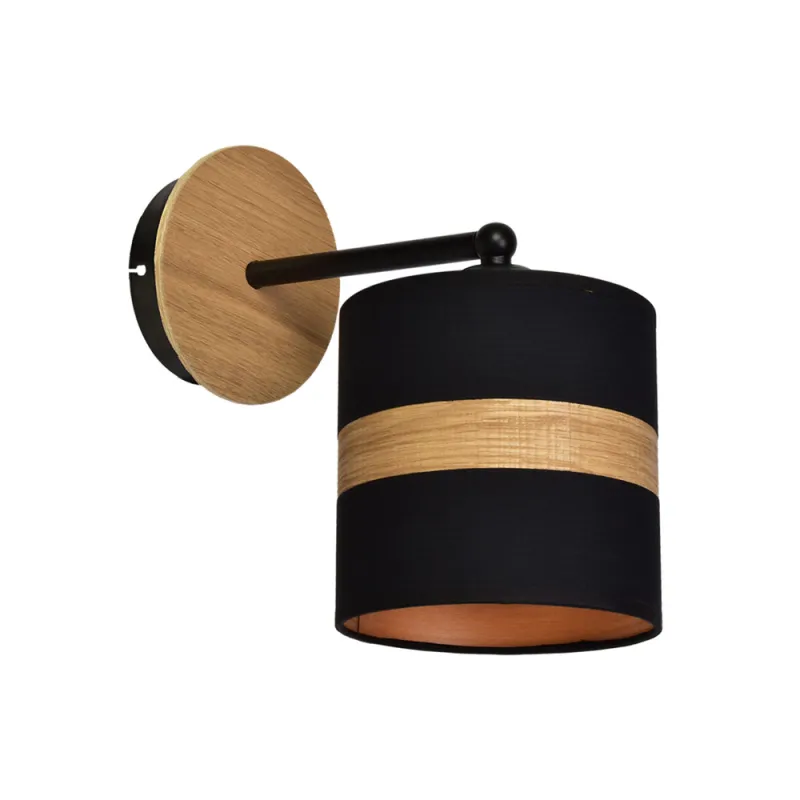 Aplica TERRA Milagro Modern, E27, Natural/Negru, MLP6289, Polonia
