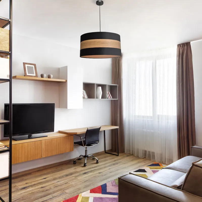 Pendul TERRA Milagro Modern, E27, Natural/Negru, MLP6290, Polonia