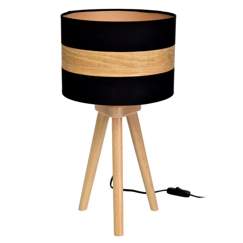 Veioza TERRA Milagro Modern, E27, Natural/Negru, MLP6292, Polonia