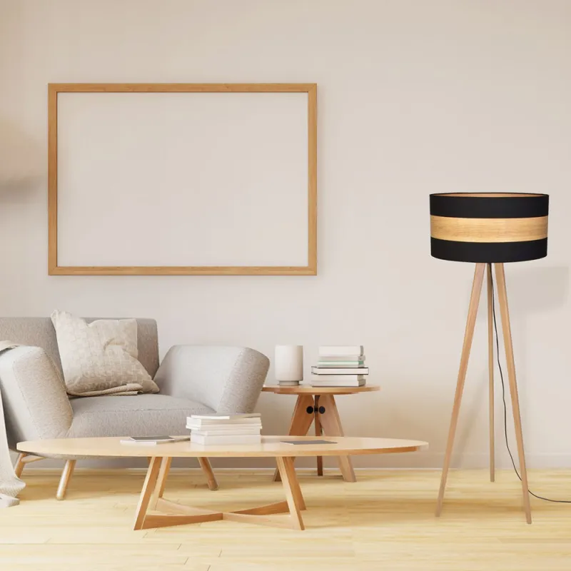 Lampadar TERRA Milagro Modern, E27, Natural/Negru, MLP6293, Polonia