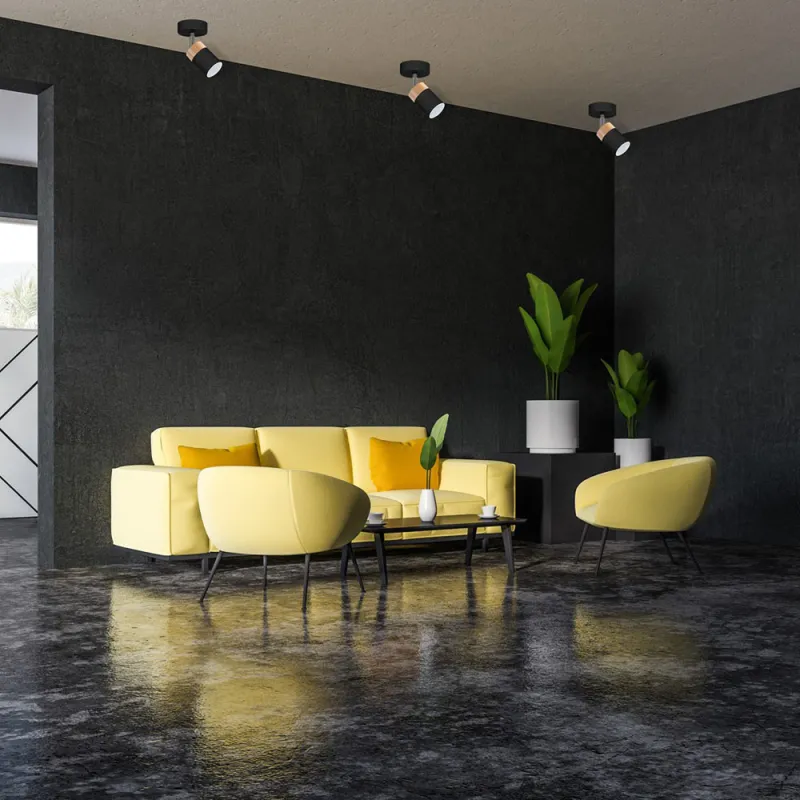 Aplica JOKER BLACK WOOD Milagro Modern, GU10, Natural/Negru, MLP6303, Polonia