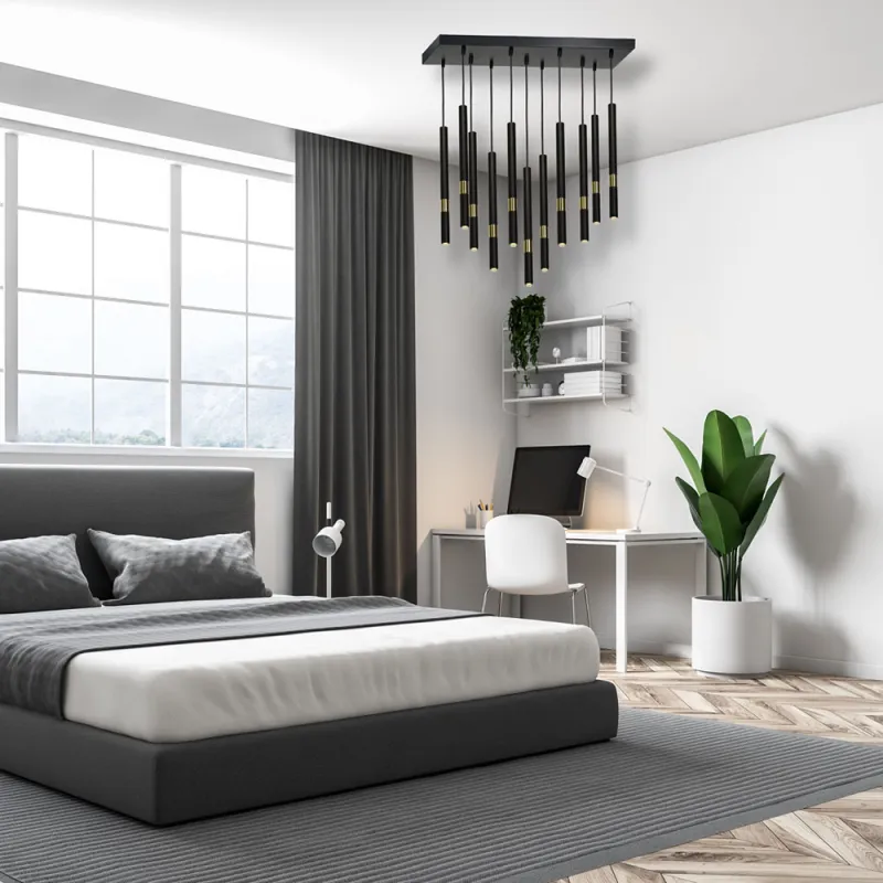 Candelabru MONZA Milagro Modern, G9, Auriu/Negru, MLP6386, Polonia