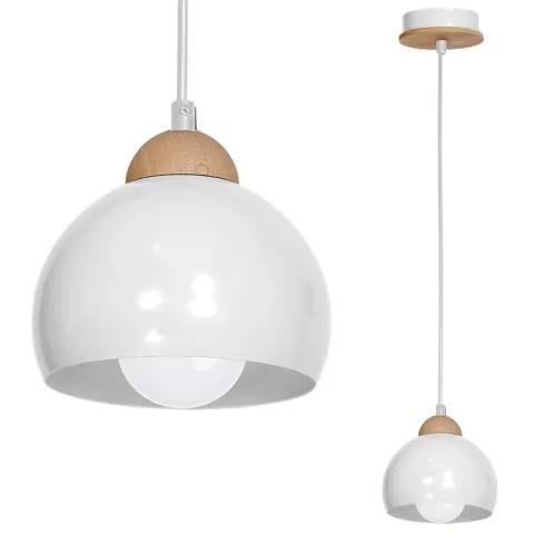 Pendul Dama White Milagro Modern, E27, Alb, MLP6440, Polonia