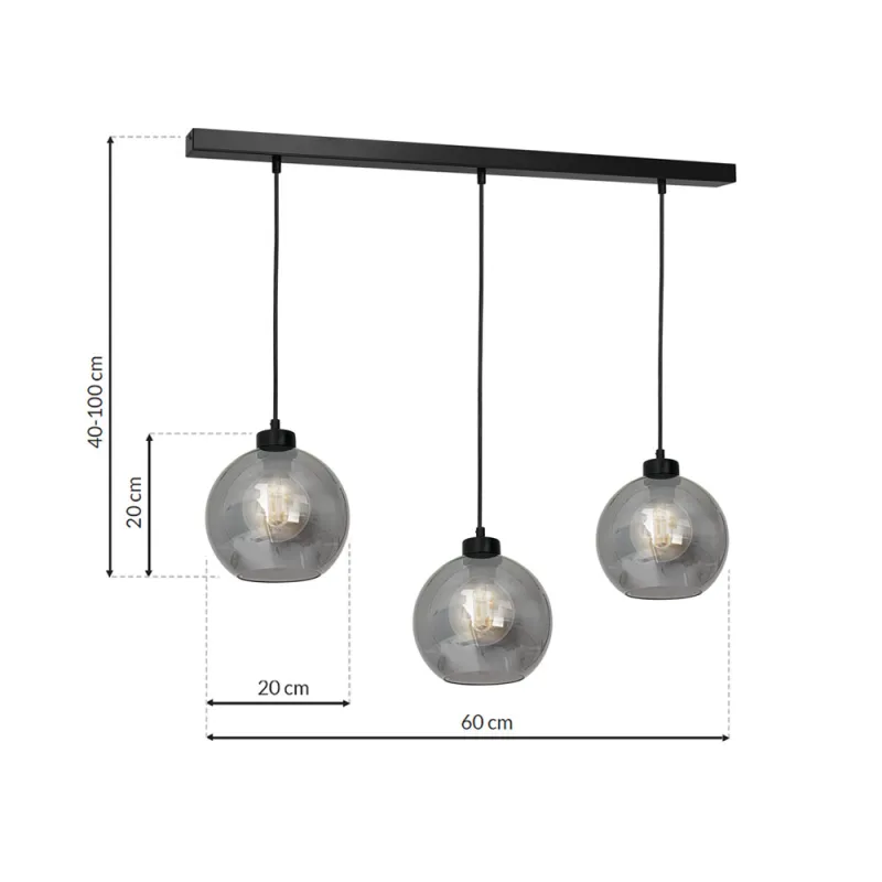 Suspensie SOFIA Milagro Modern, E27, Negru, MLP65800, Polonia