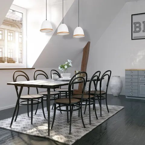 Suspensie Studio White Milagro Modern, E27, Alb/Natural, MLP8850, Polonia