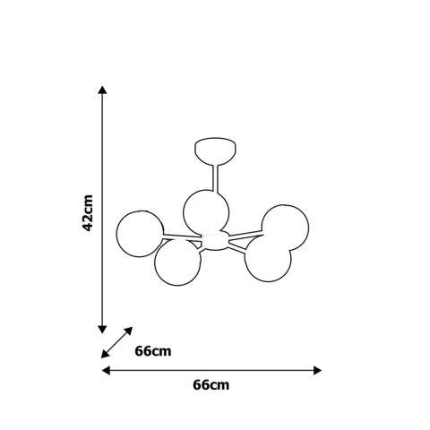 Candelabru SFERA BLACK Milagro Modern, E14, Negru, MLP8866, Polonia