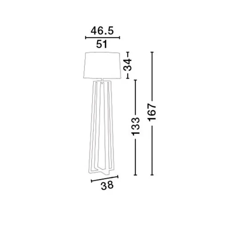 Lampadar 60202 Alma Nova Luce, Natural, E27, Negru